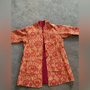 Red and Yellow Patterned Quilted jacket Vintage